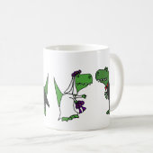 おもしろいなTレックスの恐竜の新郎新婦の結婚式の芸術 コーヒーマグカップ (正面右)