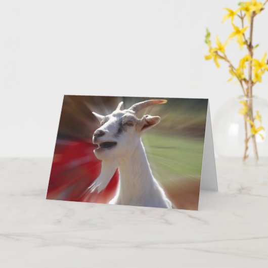 おもしろいなTallkingのヤギの写真 カード (黄色い花)