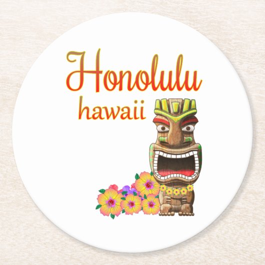 おもしろいなTikiホノルルハワイ ラウンドペーパーコースター (正面)