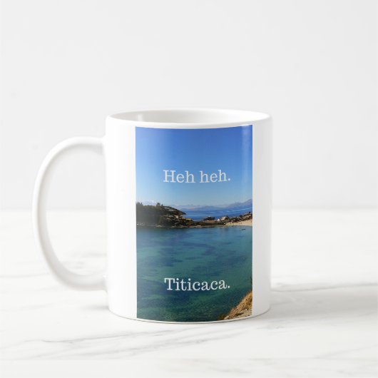 おもしろいなTiticaca コーヒーマグカップ (左)