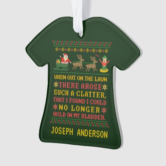 おもしろいなTwasパーソナライズなクリスマスの前の夜 オーナメント (正面)