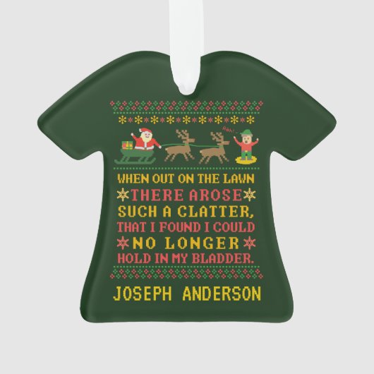 おもしろいなTwasパーソナライズなクリスマスの前の夜 オーナメント (裏面)