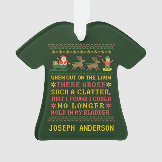 おもしろいなTwasパーソナライズなクリスマスの前の夜 オーナメント (正面)