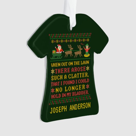 おもしろいなTwasパーソナライズなクリスマスの前の夜 オーナメント (正面)