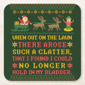 おもしろいなTwasユーモアのあるなクリスマスの前の夜 スクエアペーパーコースター (正面)