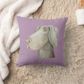 おもしろいなweimaraner犬の水彩画の絵画 クッション (ブランケット)