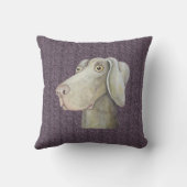 おもしろいなweimaraner犬の水彩画の絵画 クッション (裏面)