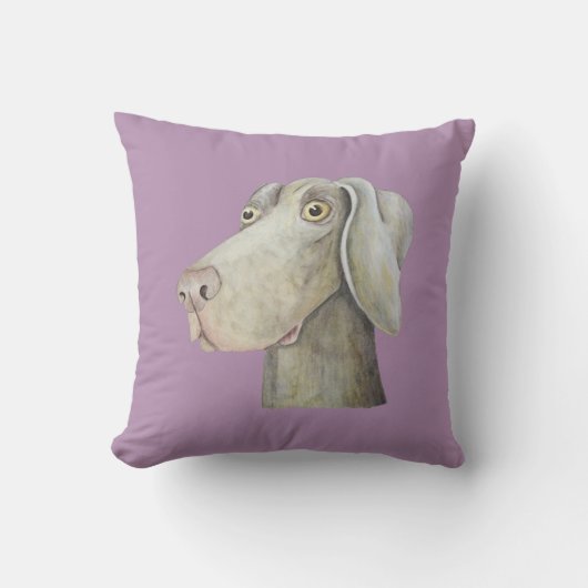 おもしろいなweimaraner犬の水彩画の絵画 クッション (正面)