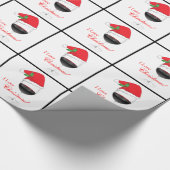 おもしろいなWino I愛クリスマスのワイングラスのサンタの帽子 ラッピングペーパー (角)