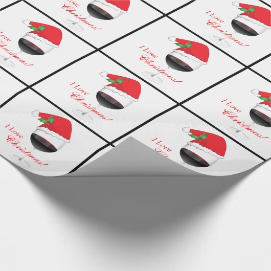 おもしろいなWino I愛クリスマスのワイングラスのサンタの帽子 ラッピングペーパー (角)