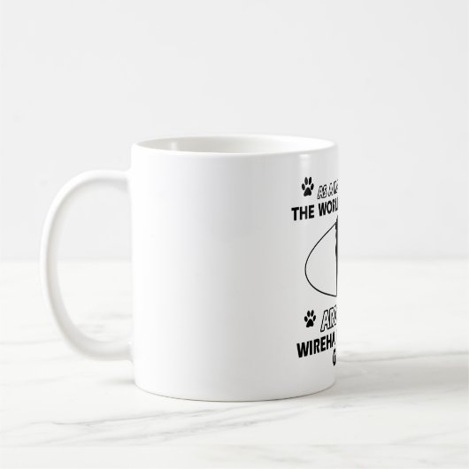 おもしろいなwirehaired指すgriffonのデザイン コーヒーマグカップ (左)