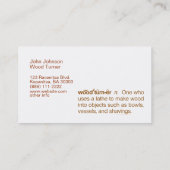 おもしろいなWoodturnerの名刺のテンプレート 名刺 (裏面)