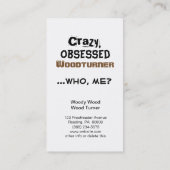 おもしろいなWoodturningの名刺熱狂するな木製のターナー 名刺 (裏面)