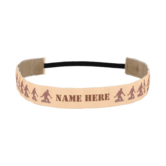 おもしろいなZビッグフットの歩くのサスカッチの群れパターン アスレチックヘッドバンド (正面)