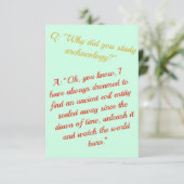 "おもしろいになります考古学者は、破壊します世界"を カード (スタンド正面)