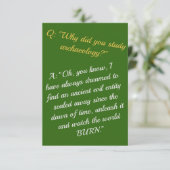 "おもしろいになります考古学者は、破壊します世界"を カード (スタンド正面)