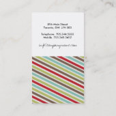 おもしろいによって曲げられるストライプな名刺 名刺 (裏面)