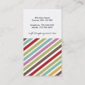 おもしろいによって曲げられるストライプな名刺 名刺 (裏面)