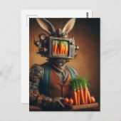 おもしろいにんじんを使ったスチームパンクウサギ ポストカード (正面/裏面)