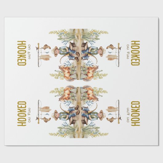 おもしろいに引っ掛かる小さな漁師ダービーベイビーシャワー ラッピングペーパー (フラット)