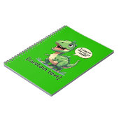 おもしろいねむい恐竜カスタムテキスト ノートブック (左側)