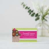 おもしろいのお洒落なカップケーキのベーカリーの名刺 名刺 (スタンド正面)