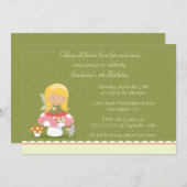 おもしろいのかわいい妖精の女の子の誕生日のパーティの招待状 招待状 (正面/裏面)