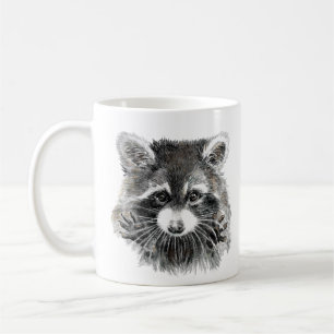おもしろいのかわいい水彩画のアライグマの陽気な感動的 コーヒーマグカップ