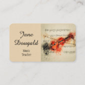 おもしろいのかわいい水彩画のアライグマ動物 名刺 (裏面)