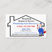 おもしろいのかわいい配管の鉛管工の便利屋 名刺 (正面)