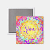 おもしろいのかわいらしフローラをモダン得る マグネット (正面/裏面)