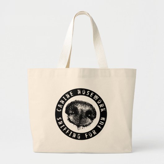 おもしろいのためにくんくんかぐ犬のNosework ラージトートバッグ (正面)