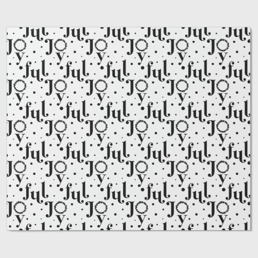 おもしろいのはっきりしたうれしそうな文字(白黒) ラッピングペーパー (フラット)