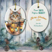 おもしろいのぶら下がった猫がクリスマスをいけな定義 セラミックオーナメント