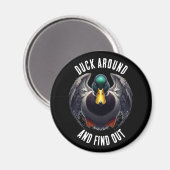 おもしろいのまわりにダックと不機嫌ダック マグネット (正面/裏面)