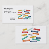 おもしろいのやる気を起こさせるな休暇旅行単語 名刺 (正面/裏面)