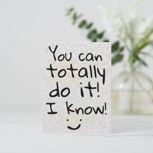 おもしろいのやる気を起こさせるな単語全くそれをすることができます ポストカード (スタンド正面)