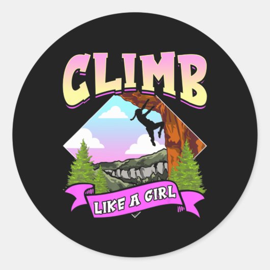 おもしろいのようにガールロック登山ボルダリングCliに登る ラウンドシール (正面)