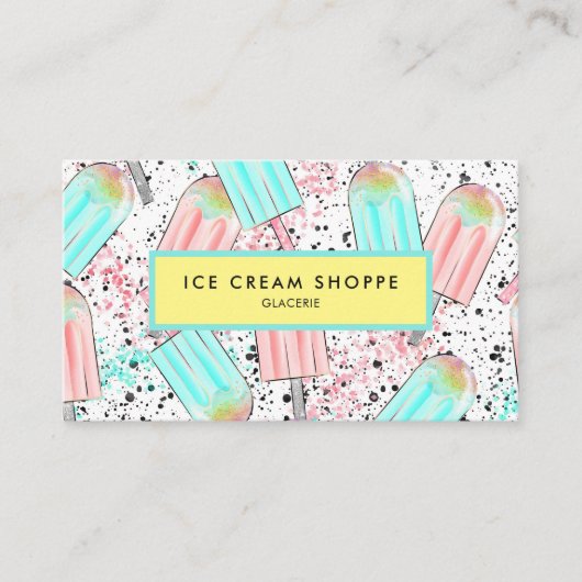 おもしろいのアイスクリームパターンパターン 名刺 (正面)