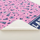 おもしろいのアイスホッケーのギアのピンク海軍および白写真 シェルパブランケット (3/4)