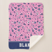 おもしろいのアイスホッケーのギアのピンク海軍および白写真 シェルパブランケット (正面)