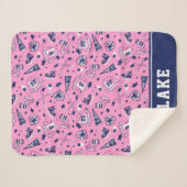 おもしろいのアイスホッケーのギアのピンク海軍および白写真 シェルパブランケット (正面(横))