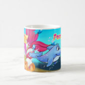おもしろいのイルカの漫画のマグ コーヒーマグカップ (中央)