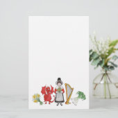 おもしろいのウェルシュの衣装とブルーのメモ用紙の装飾 便箋 (スタンド正面)