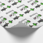 おもしろいのカエルの新郎新婦の結婚式のデザイン ラッピングペーパー (角)