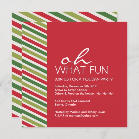 おもしろいのカスタマイズ可能なクリスマスのパーティの招待状 招待状 (正面/裏面)