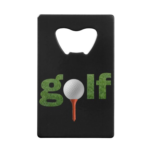 おもしろいのカスタムなゴルフスポーツのデザイン クレジットカード栓抜き (正面)