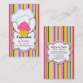 おもしろいのカップケーキ及びパン屋の帽子の名刺 名刺 (正面/裏面)