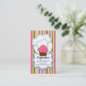 おもしろいのカップケーキ及びパン屋の帽子の名刺 名刺 (スタンド正面)