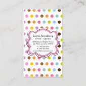 おもしろいのカップケーキ及びパン屋の帽子 名刺 (裏面)